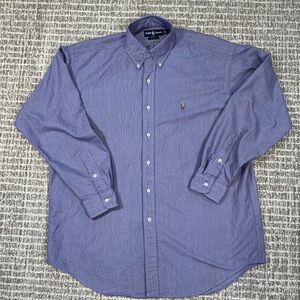 Ralph Lauren Purple Gingham  Casual Button Down Shirt Sz L